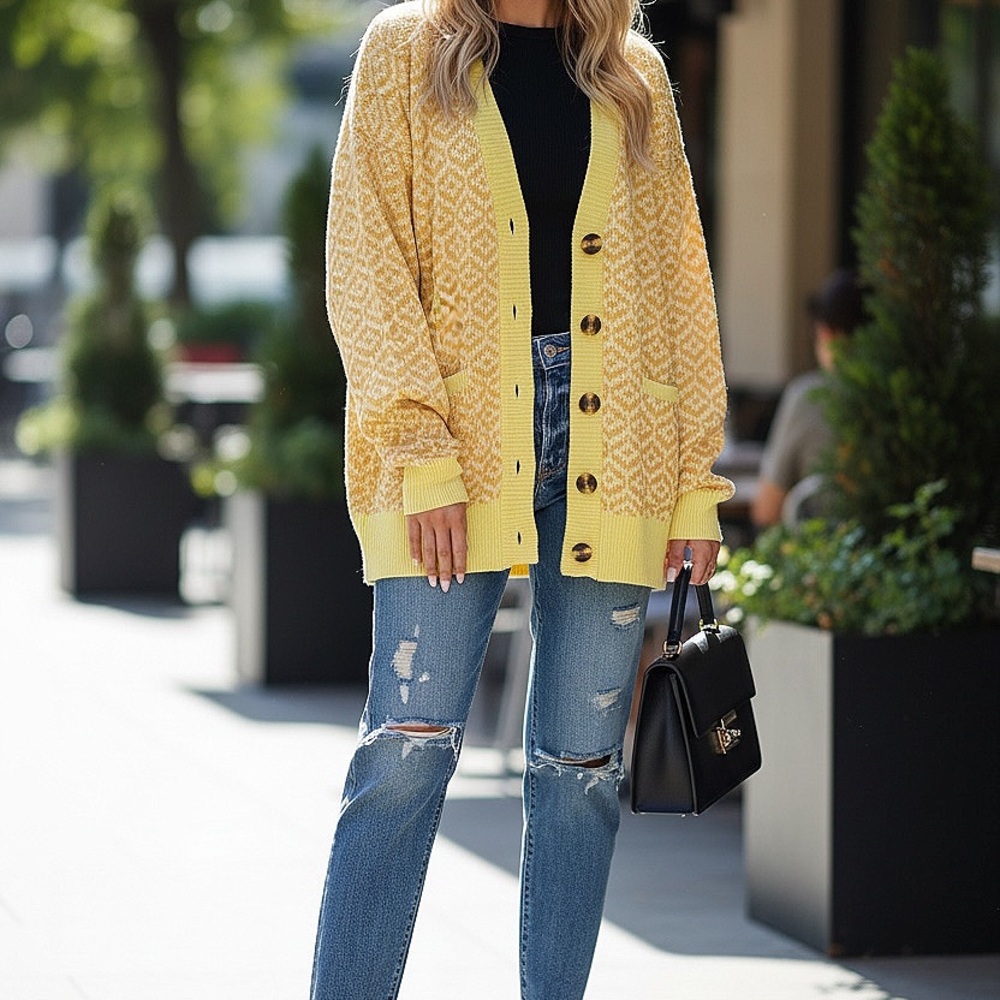 Yellow Print Cardigan - NWT